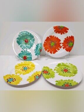 Laurie Gates 4 Multi-color Melamine embossed Salad Plate
